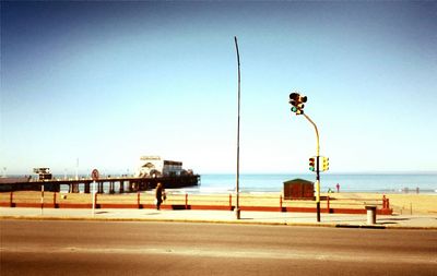 View of sea against clear sky