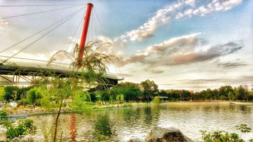 Scenic view of river against sky