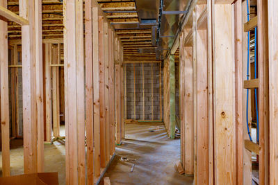 Corridor of building at construction site