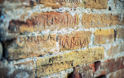 Close-up of brick wall