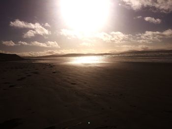 View of beach at sunset