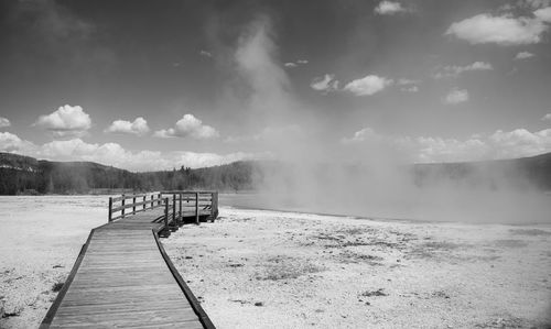 Scenic view of land against sky