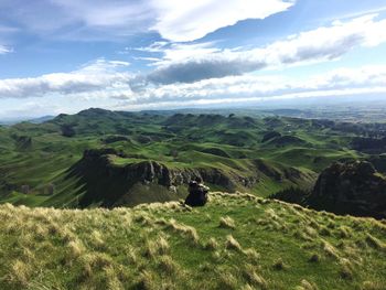 Scenic view of te mata peak against sky