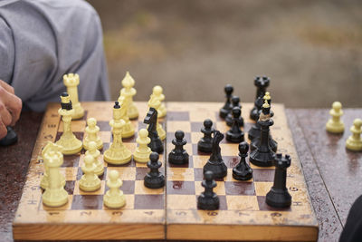 Close-up of chess pieces