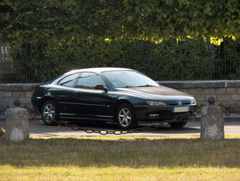 View of toy car on field