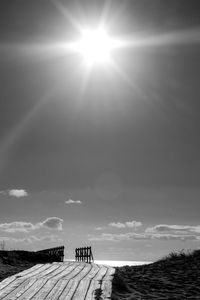 Scenic view of bright sun on sunny day