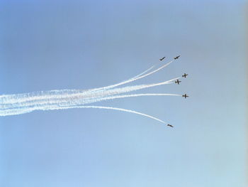 Low angle view of vapor trail in sky