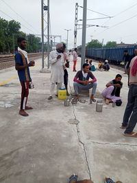 People on street in city