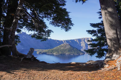 Scenic view of lake against mountains