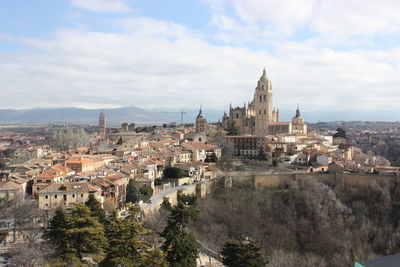 Buildings and cathedral at segovia