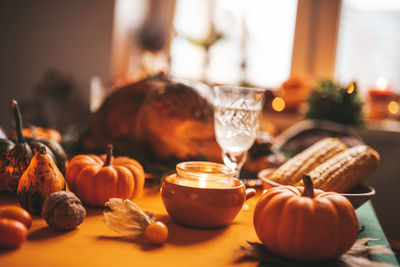 Close-up of food on table