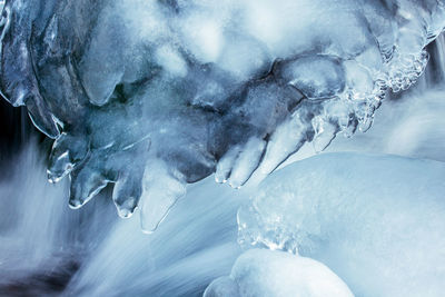 Close-up of frozen water