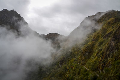 Scenic view of mountains against sky