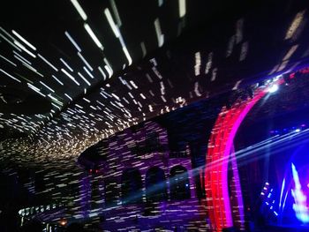 Low angle view of illuminated lights