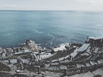 High angle view of sea against sky