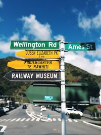 Close-up of road sign