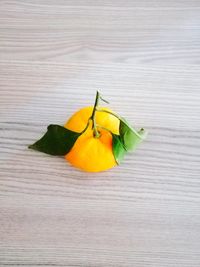 High angle view of fruits on table