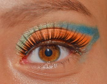 Cropped image of woman eye with eyeshadow