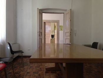 Empty chairs and table at home