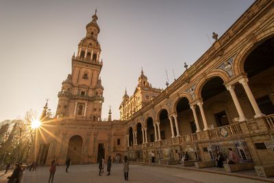Low angle view of historical building against sky