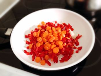 Close-up of strawberries in bowl