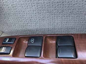 High angle view of vintage car on table