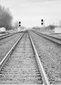 High angle view of railway tracks