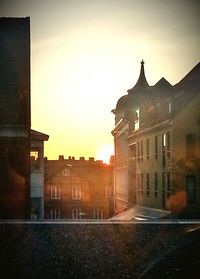 Buildings at sunset