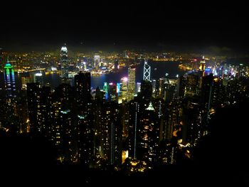 Illuminated cityscape at night