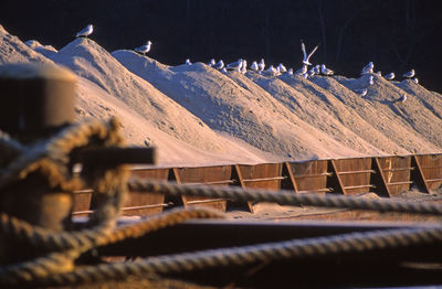 Scenic view of mountains during winter