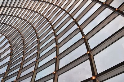 Low angle view of skylight in building