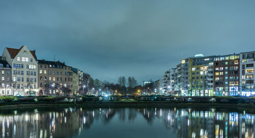 View of canal with buildings in background