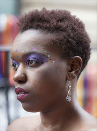 Close-up portrait of young woman