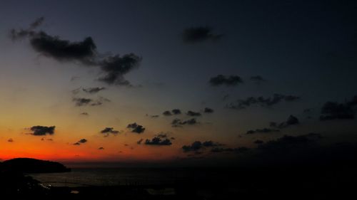 Scenic view of sea at sunset