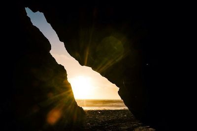 Scenic view of sea at sunset