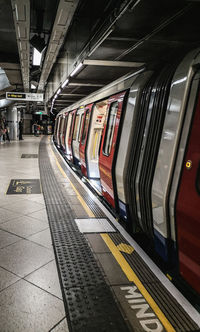 Train at railroad station platform