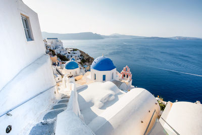 High angle view of sea against sky