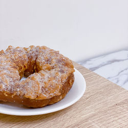 Close-up of donut on table