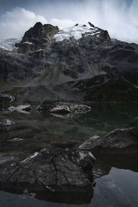 Exploring the glacier at joffre lake