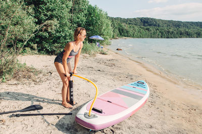 Young woman on beach