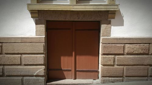 Open door of building
