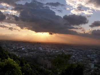 Sunset over city