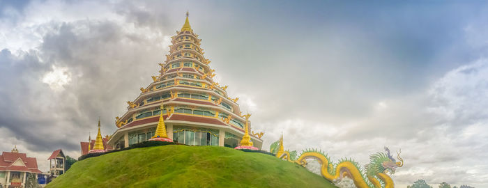 Low angle view of traditional building against sky