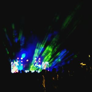 People enjoying music concert at night