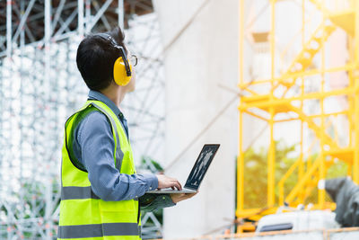 Man working at construction site