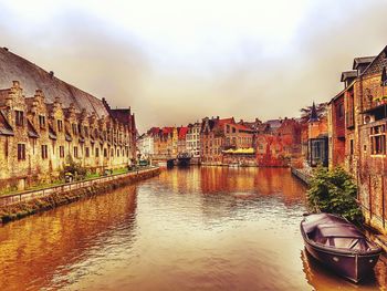 Canal passing through buildings
