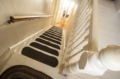 High angle view of spiral staircase