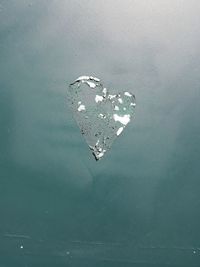 High angle view of heart shape floating on water