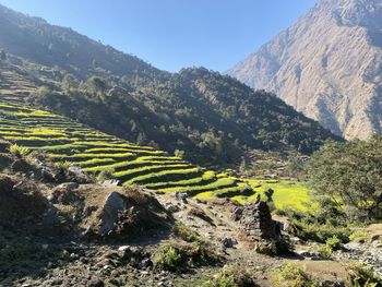 Scenic view of mountains against sky