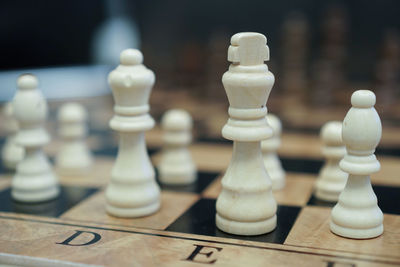 Close-up of chess pieces